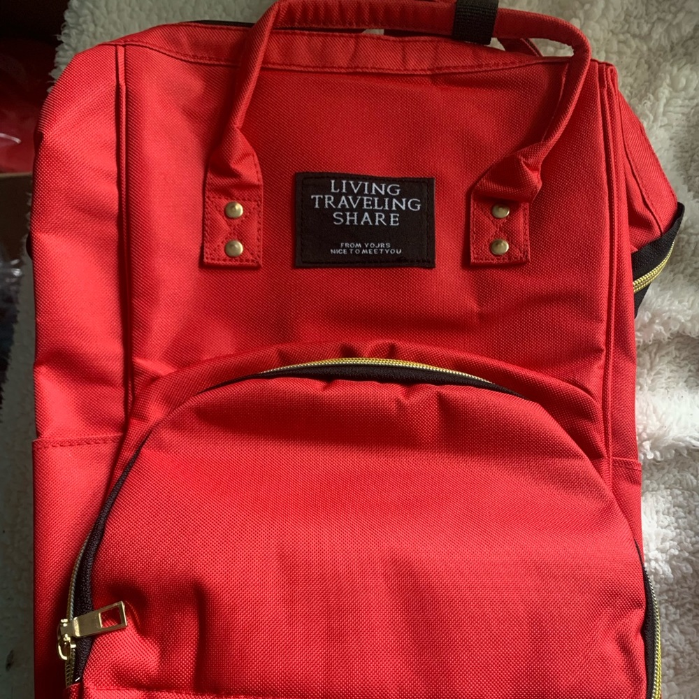 Living Traveling Share Red Diaper Bag